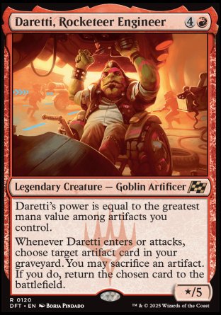 (120) Magic The Gathering Aetherdrift Single: Daretti, Rocketeer Engineer Holo Rare