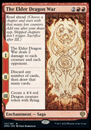 (121) Magic The Gathering Dominaria United Single: The Elder Dragon War Holo Rare