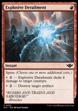 (122) Magic The Gathering Outlaws of Thunder Junction Single: Explosive Derailment Holo Common