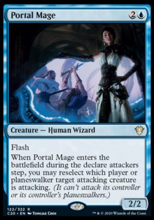 (122/322) Magic The Gathering Commander: Ikoria Single: Portal Mage Holo Rare