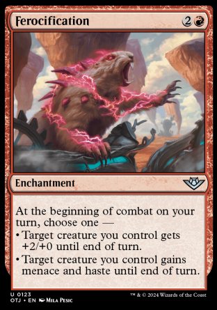 (123) Magic The Gathering Outlaws of Thunder Junction Single: Ferocification Holo Uncommon