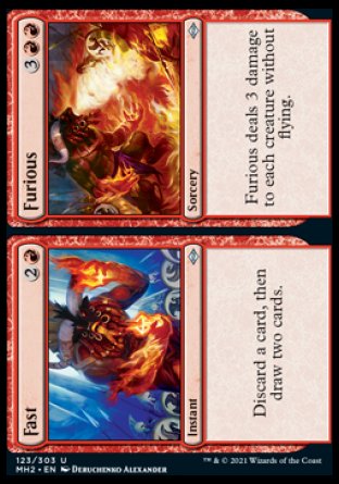 (123) Magic The Gathering Modern Horizons 2 Single: Fast // Furious Holo Uncommon
