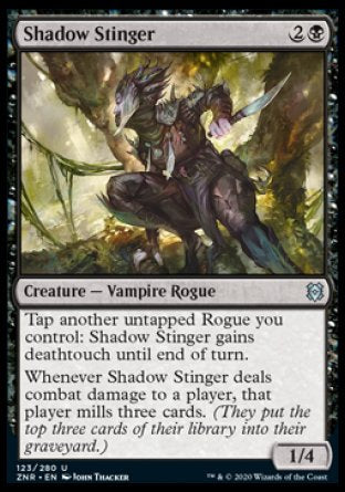 (123/280) Magic The Gathering Zendikar Rising Single: Shadow Stinger Holo Uncommon
