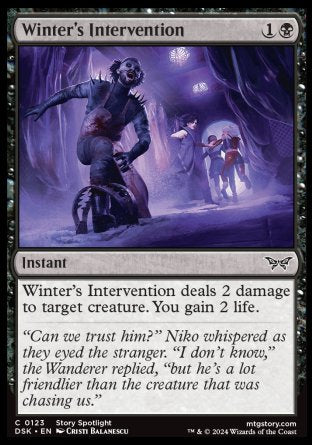 (123) Magic The Gathering Duskmourn: House of Horror Single: Winter's Intervention Holo Common