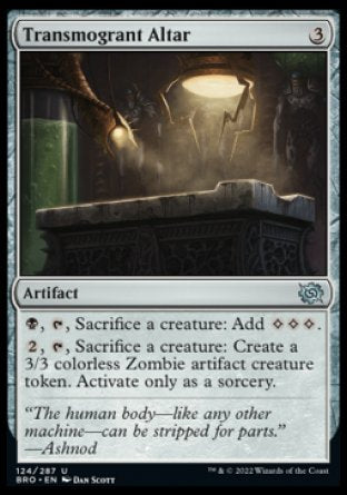 (124) Magic The Gathering The Brothers' War Single: Transmogrant Altar Holo Uncommon