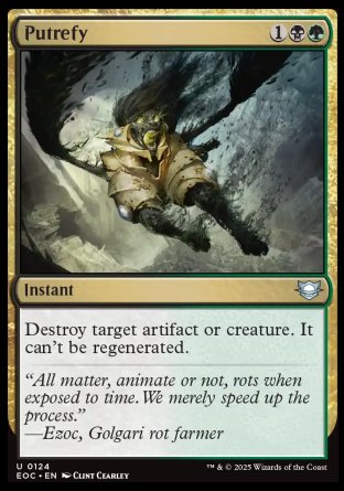 (124) Magic The Gathering Commander: Edge of Eternities Single: Putrefy Uncommon