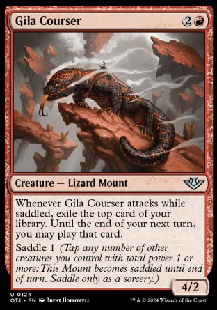 (124) Magic The Gathering Outlaws of Thunder Junction Single: Gila Courser Uncommon