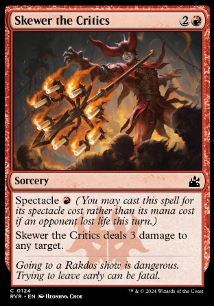 (124) Magic The Gathering Ravnica Remastered Single: Skewer the Critics Holo Common