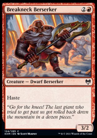 (124/285) Magic The Gathering Kaldheim Single: Breakneck Berserker Common