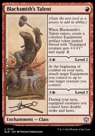 (125) Magic The Gathering Bloomburrow Single: Blacksmith's Talent Holo Uncommon