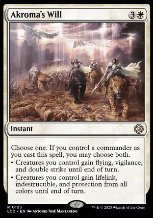 (125) Magic The Gathering Commander: The Lost Caverns of Ixalan Single: Akroma's Will Rare