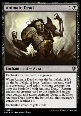 (125) Magic The Gathering Commander: Murders at Karlov Manor Single: Animate Dead Uncommon