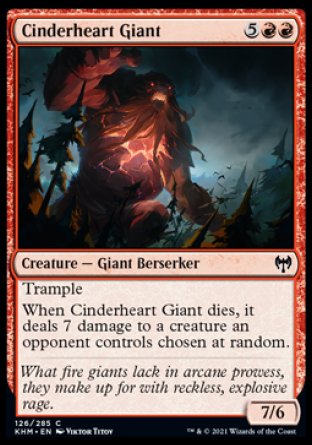 (126/285) Magic The Gathering Kaldheim Single: Cinderheart Giant Holo Common