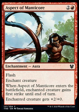 (127/254) Magic The Gathering Theros Beyond Death Single: Aspect of Manticore Holo Common