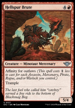 (127) Magic The Gathering Outlaws of Thunder Junction Single: Hellspur Brute Holo Uncommon
