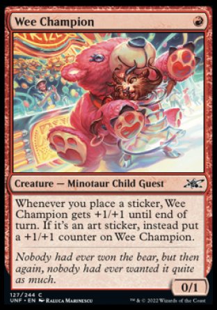(127) Magic The Gathering Unfinity Single: Wee Champion Holo Common