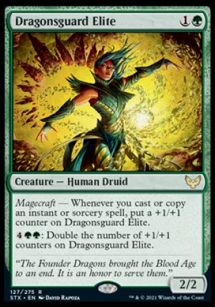 (127) Magic The Gathering Strixhaven: School of Mages Single: Dragonsguard Elite Holo Rare
