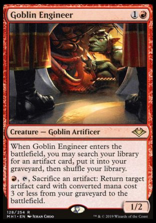 (128/254) Magic The Gathering Modern Horizons Single: Goblin Engineer Holo Rare