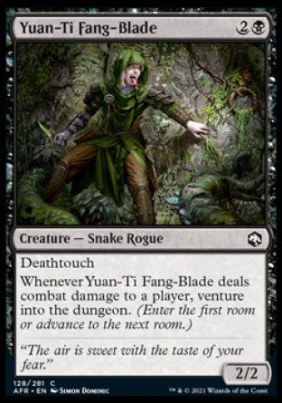(128) Magic The Gathering Adventures in the Forgotten Realms Single: Yuan-Ti Fang-Blade Holo Common