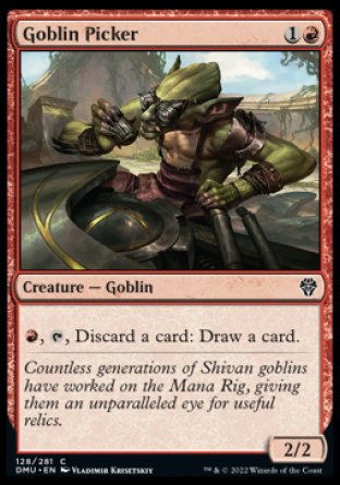 (128) Magic The Gathering Dominaria United Single: Goblin Picker Holo Common