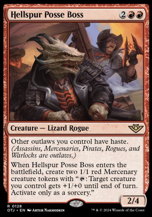 (128) Magic The Gathering Outlaws of Thunder Junction Single: Hellspur Posse Boss Holo Rare