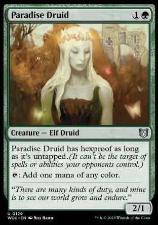 (129) Magic The Gathering Commander: Wilds of Eldraine Single: Paradise Druid Uncommon