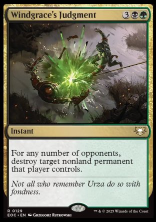 (129) Magic The Gathering Commander: Edge of Eternities Single: Windgrace's Judgment Rare