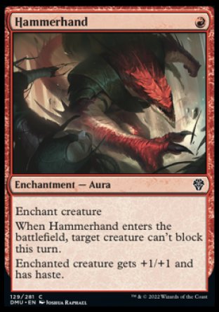 (129) Magic The Gathering Dominaria United Single: Hammerhand Holo Common