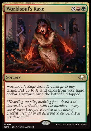 (130) Magic The Gathering Commander: Edge of Eternities Single: Worldsoul's Rage Rare