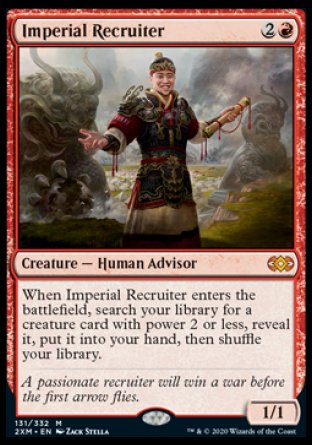 (131/332) Magic The Gathering Double Masters Single: Imperial Recruiter Holo Mythic