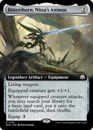 (132) Magic The Gathering Commander: March of the Machine: Extras Single: Bitterthorn, Nissa's Animus Rare
