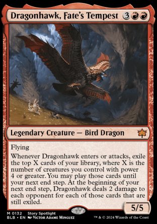(132) Magic The Gathering Bloomburrow Single: Dragonhawk, Fate's Tempest  Mythic