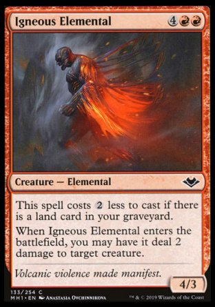 (133/254) Magic The Gathering Modern Horizons Single: Igneous Elemental Holo Common