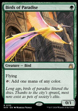 (133) Magic The Gathering Ravnica Remastered Single: Birds of Paradise Holo Rare