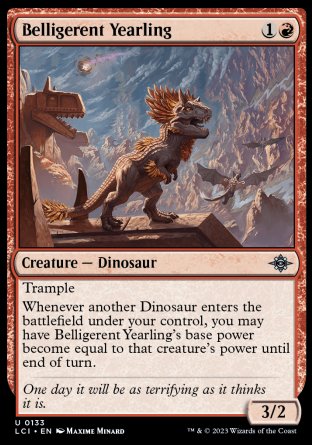 (133) Magic The Gathering The Lost Caverns of Ixalan Single: Belligerent Yearling Holo Uncommon