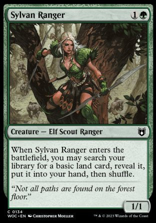 (134) Magic The Gathering Commander: Wilds of Eldraine Single: Sylvan Ranger Common