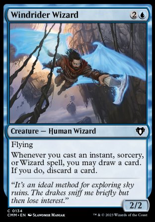 (134) Magic The Gathering Commander Masters Single: Windrider Wizard Holo Common