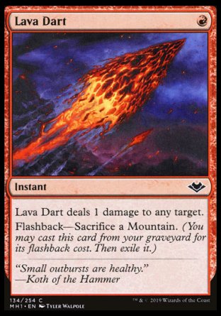 (134/254) Magic The Gathering Modern Horizons Single: Lava Dart Holo Common