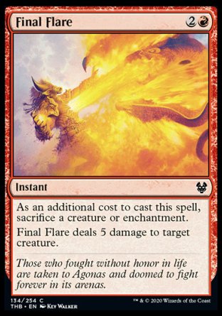 (134/254) Magic The Gathering Theros Beyond Death Single: Final Flare Holo Common