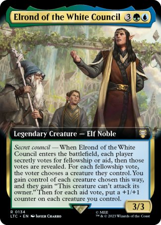 (134) Magic The Gathering Commander: The Lord of the Rings: Tales of Middle-earth: Extras Single: Elrond of the White Council Holo Rare