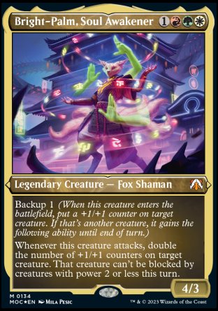 (134) Magic The Gathering Commander: March of the Machine: Extras Single: Bright-Palm, Soul Awakener (V.2) Holo Mythic