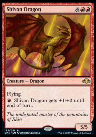 (135) Magic The Gathering Dominaria Remastered Single: Shivan Dragon Holo Rare