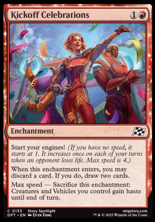 (135) Magic The Gathering Aetherdrift Single: Kickoff Celebrations Holo Common