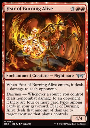 (135) Magic The Gathering Duskmourn: House of Horror Single: Fear of Burning Alive Uncommon