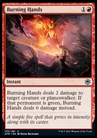 (135) Magic The Gathering Adventures in the Forgotten Realms Single: Burning Hands Holo Uncommon