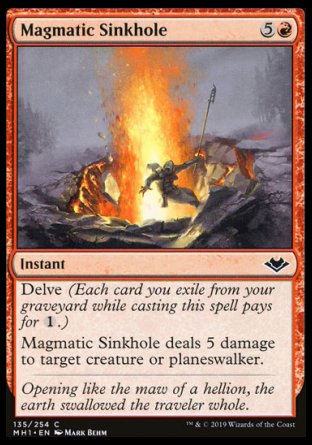 (135/254) Magic The Gathering Modern Horizons Single: Magmatic Sinkhole Holo Common