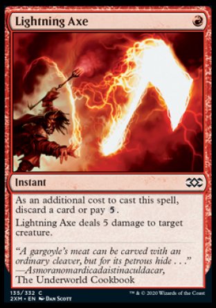 (135/332) Magic The Gathering Double Masters Single: Lightning Axe Holo Common