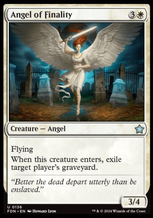 (136) Magic The Gathering Magic: The Gathering Foundations Single: Angel of Finality Holo Uncommon