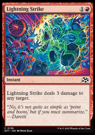 (136) Magic The Gathering Aetherdrift Single: Lightning Strike Holo Common