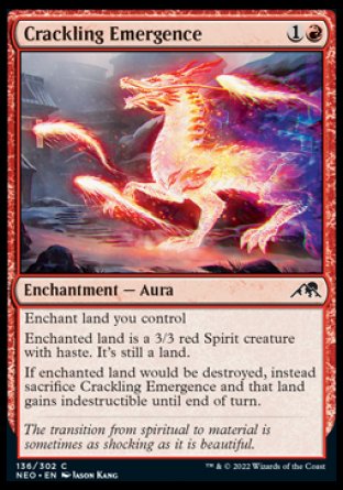 (136) Magic The Gathering Kamigawa: Neon Dynasty Single: Crackling Emergence Holo Common